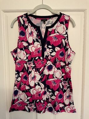 Talbots Floral Print Sleeveless Top